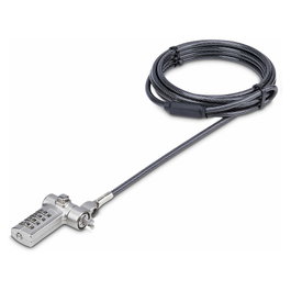StarTech Candado de Seguridad con Cable para Portátil 25-Pack - Compatible con Kensington/Nano/Noble Wedge - Cerradura Combinación - Cable 2 m - Negro/Plata