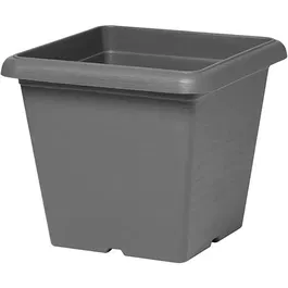 Garden Id Maceta cuadrada 01061469 Teramo negro-antracita 40x35 cm Efecto Piedra Resistente