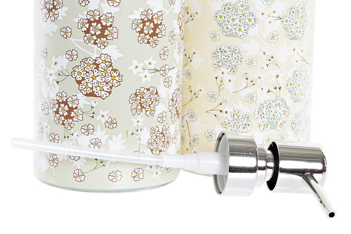 DKD Home Decor Dosificador Tradicional Verde Beige 8 x 17 x 10 cm (12 Unidades) 450ml