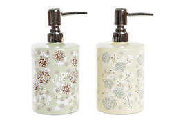 DKD Home Decor Dosificador Tradicional Verde Beige 8 x 17 x 10 cm (12 Unidades) 450ml