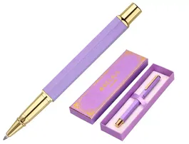 Belius Macaron Bliss Boligrafo Morado y Dorado Tinta Azul Caja de Diseño Hexagonal Punta 0.8mm