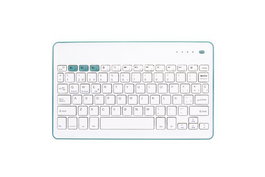 Teclado Silver Ht Qwerty Bluetooth Blanco Y Azul