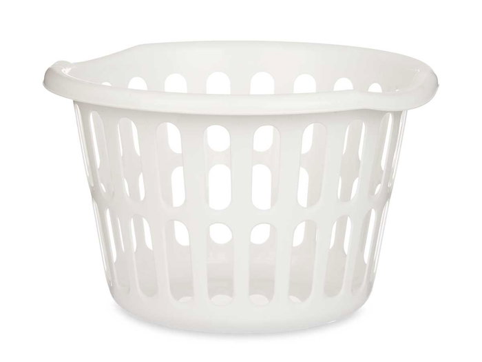 Kipit Cesto Redondo 40 cm Diámetro Calado Blanco Plástico Polipropileno 27 L 40x40x25 cm (Set de 18)