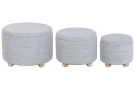 DKD Home Decor Reposapies Verde Marron 62 x 43 x 62 cm Set 3