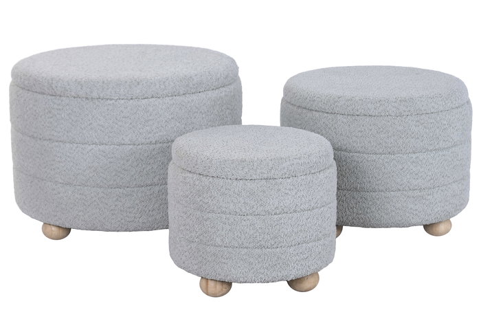 DKD Home Decor Reposapies Verde Marron 62 x 43 x 62 cm Set 3