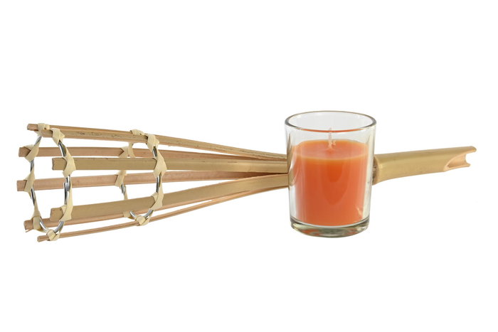 DKD Home Decor Antorcha de Bambú Surtido de 4 Colores Pack de 24 unidades