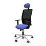 PIQUERAS Y CRESPO Silla de oficina Zulema con mecanismo Sincro/Traslack, Azul claro y Negro