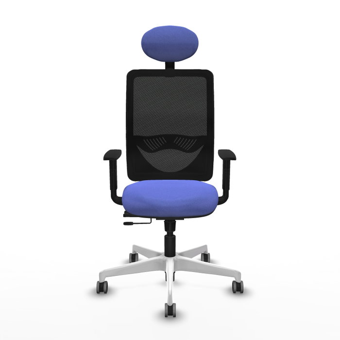 PIQUERAS Y CRESPO Silla de oficina Zulema con mecanismo Sincro/Traslack, Azul claro y Negro