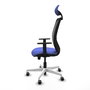 PIQUERAS Y CRESPO Silla de oficina Zulema con mecanismo Sincro/Traslack, Azul claro y Negro
