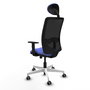 PIQUERAS Y CRESPO Silla de oficina Zulema con mecanismo Sincro/Traslack, Azul claro y Negro
