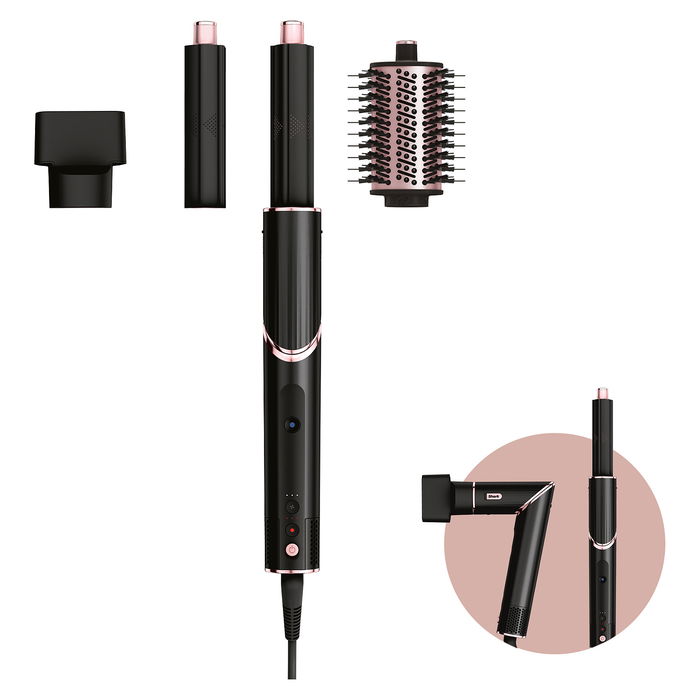Shark FlexStyle HD424EU Multistyler Caliente para Todo el Pelo Negro y Oro Rosa