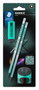 Staedtler 181 Norix Set de 2 Lápices de Grafito HB, Sacapuntas y Goma Turquesa