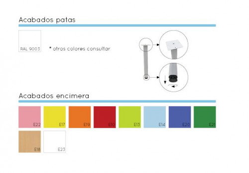 Mobeduc Mesa Semiredonda 120 cm 500106B181 Haya MDF con patas metálicas, 120x60 cm
