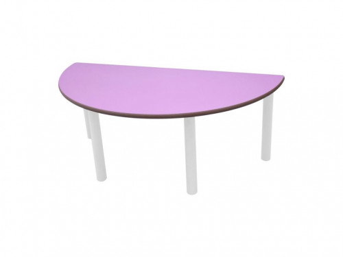 Mobeduc Mesa Semiredonda 120 cm 500106B181 Haya MDF con patas metálicas, 120x60 cm