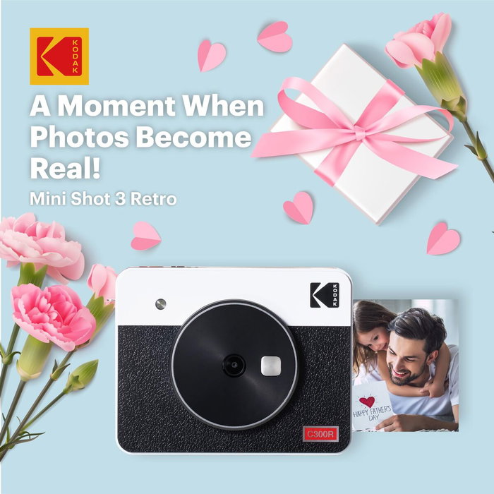 Kodak Mini Shot 3 Retro - Cámara e Impresora Instantánea 2 en 1, con Sensor CMOS, Pantalla LCD de 1.7" y Papel de Regalo Incluido, Color Amarillo Kodak Mini Shot 3 Retro - Cámara e Impresora Instantánea 2 en 1, con Sensor CMOS, Pantalla LCD de 1.7" y Papel de Regalo Incluido, Color Amarillo