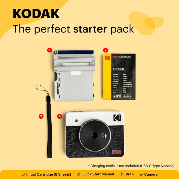 Kodak Mini Shot 3 Retro - Cámara e Impresora Instantánea 2 en 1, con Sensor CMOS, Pantalla LCD de 1.7" y Papel de Regalo Incluido, Color Amarillo Kodak Mini Shot 3 Retro - Cámara e Impresora Instantánea 2 en 1, con Sensor CMOS, Pantalla LCD de 1.7" y Papel de Regalo Incluido, Color Amarillo