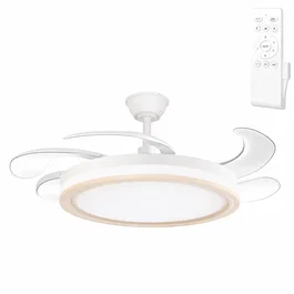 Airevenil Ventilador DC Blanco 59W 5900lm Función Verano-Invierno, 6 Velocidades, Luz LED 3500-4000-6500K, Mando a Distancia, Temporizador, Tijas 10/20 cm