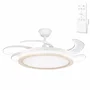 Airevenil Ventilador DC Blanco 59W 5900lm Función Verano-Invierno, 6 Velocidades, Luz LED 3500-4000-6500K, Mando a Distancia, Temporizador, Tijas 10/20 cm