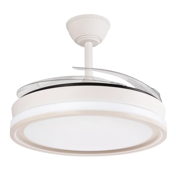 Airevenil Ventilador DC Blanco 59W 5900lm Función Verano-Invierno, 6 Velocidades, Luz LED 3500-4000-6500K, Mando a Distancia, Temporizador, Tijas 10/20 cm
