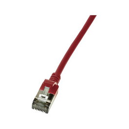 LogiLink Patch cable Cat.6A TPE SlimLine rojo 0,5m