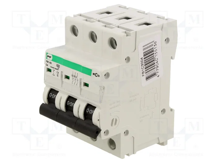 Promfactor Baltic Interruptor magnetotérmico ECO 3 polos 4A Promfactor Baltic Interruptor magnetotérmico ECO 3 polos 4A