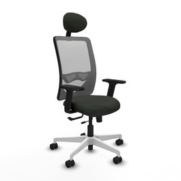 PIQUERAS Y CRESPO Silla de oficina Zulema con mecanismo Sincro/Traslack, Tela Negra y Malla Gris
