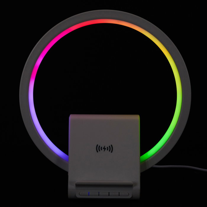 Be Mix Altavoz inalámbrico con lámpara LED multicolor y base de carga inalámbrica 15W - Bluetooth, USB-C, jack 3.5mm, lector microSD, autonomía 3h