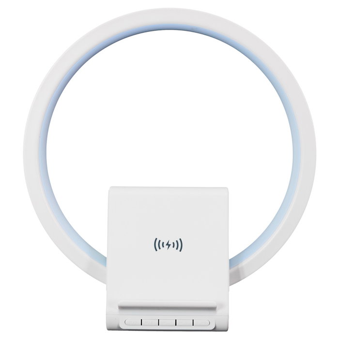 Be Mix Altavoz inalámbrico con lámpara LED multicolor y base de carga inalámbrica 15W - Bluetooth, USB-C, jack 3.5mm, lector microSD, autonomía 3h
