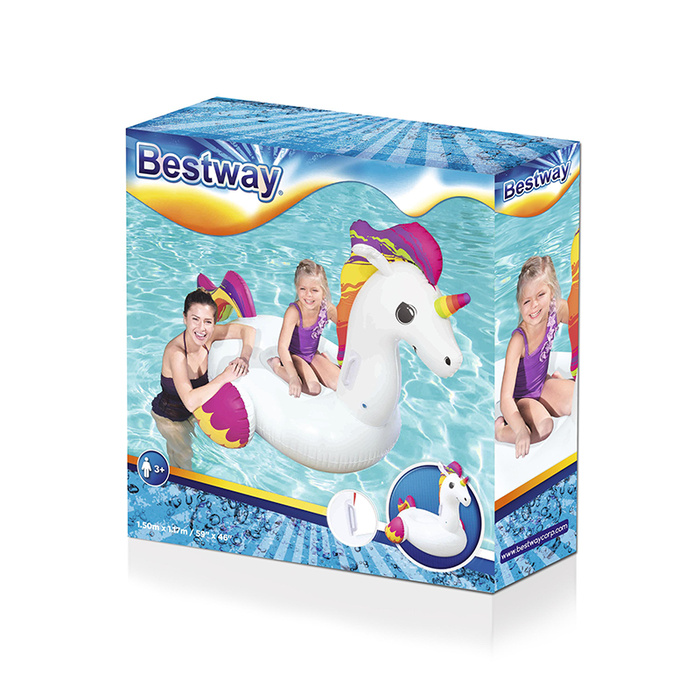 Bestway Figura Hinchable Unicornio Fantasia con Asas 155x119 cm +3 Años Playa y Piscina 41114