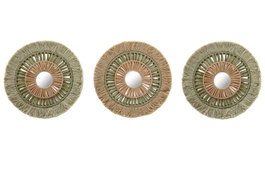DKD Home Decor Set de 3 Decoraciones de Pared de Rafia y Algodón Verde