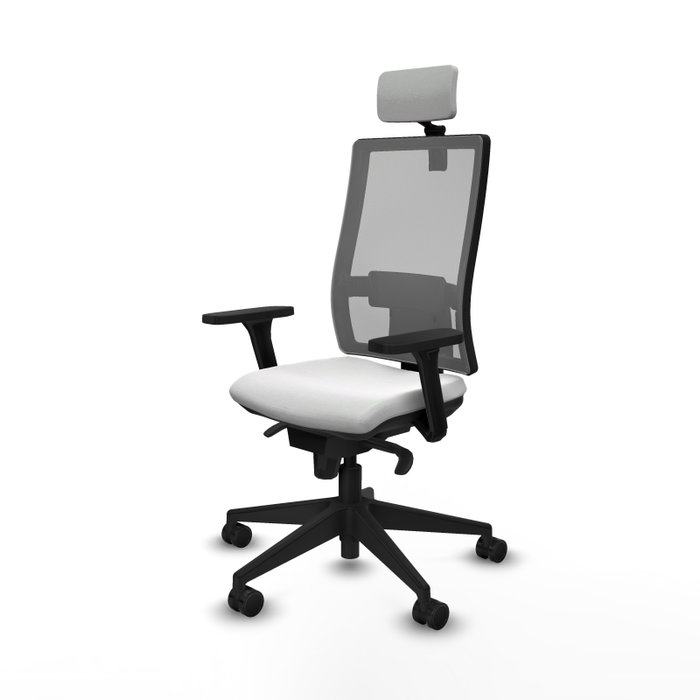 PIQUERAS Y CRESPO Silla de oficina Horna con mecanismo Sincro, Blanco y Gris