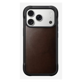 Nomad Rugged Leather Case for iPhone 17 Pro in Rustic Brown Horween