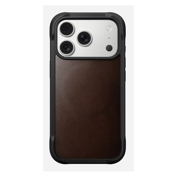 Nomad Rugged Leather Case for iPhone 17 Pro in Rustic Brown Horween Nomad Rugged Leather Case for iPhone 17 Pro in Rustic Brown Horween