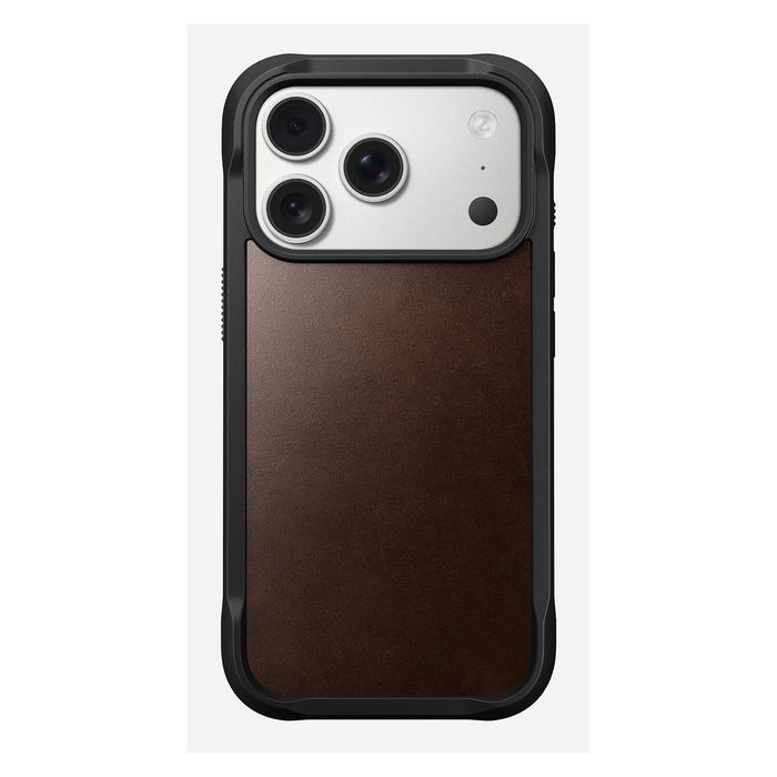 Nomad Rugged Leather Case for iPhone 17 Pro in Rustic Brown Horween Nomad Rugged Leather Case for iPhone 17 Pro in Rustic Brown Horween