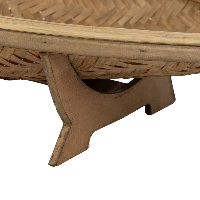 S/2 Centro Mesa Natural Bambú Decoración 70 X 30 X 11 cm