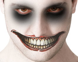 Tatuaje Facial Sonrisa Diabólica Con Dientes Podridos para Disfraces de Terror y Halloween