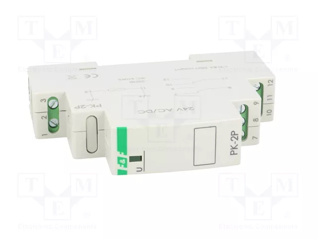 F&F Relé de instalación monoestable DPDT 24VAC/24VDC