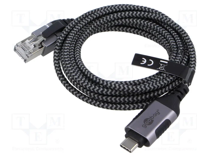 GOOBAY Adaptador de Red USB-C a RJ45 Cat 6 Slim 2m GOOBAY Adaptador de Red USB-C a RJ45 Cat 6 Slim 2m