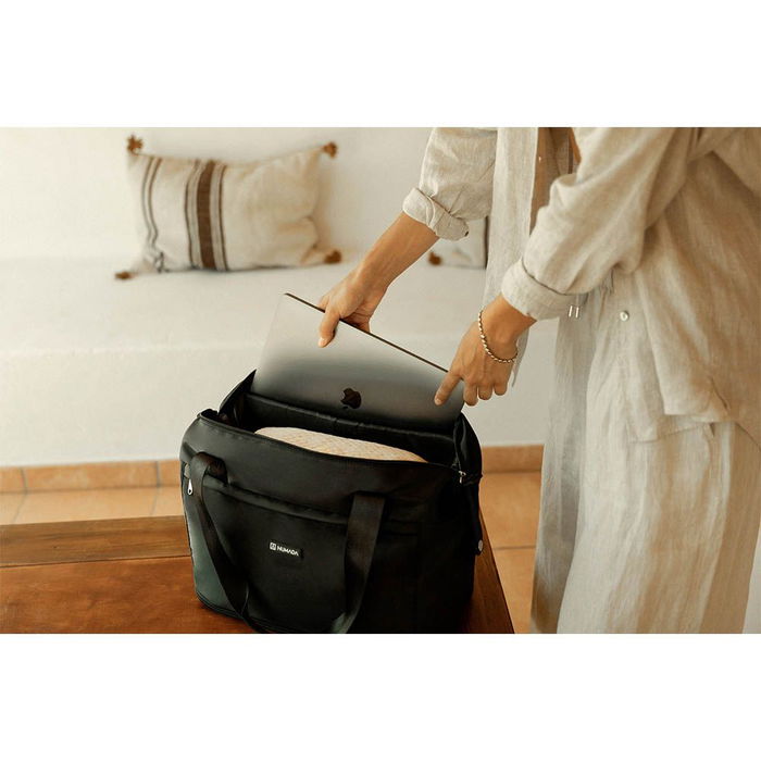 Numada Bolsa de avión negra 25-35 l, apta para aerolíneas bajo coste, con bolsillo portátil y resistente al agua Numada Bolsa de avión negra 25-35 l, apta para aerolíneas bajo coste, con bolsillo portátil y resistente al agua
