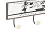 DKD Home Decor Perchero Pared Vintage Negro Blanco Metal 37 x 6 x 14.5 cm (4 Unidades)