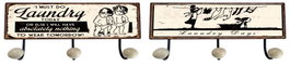 DKD Home Decor Perchero de Pared de Metal con 3 Colgadores, Surtido Negro y Blanco