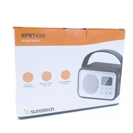 Sunstech RPBT450 Radio Portátil Bluetooth Diseño Retro Madera Aux-in Negra Sunstech RPBT450 Radio Portátil Bluetooth Diseño Retro Madera Aux-in Negra