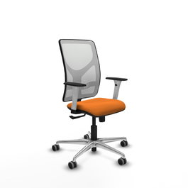 PIQUERAS Y CRESPO Silla de oficina Motilla con mecanismo Sincro, Naranja y Blanco
