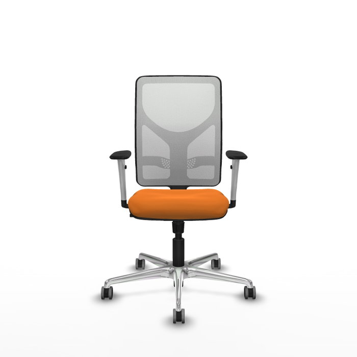 PIQUERAS Y CRESPO Silla de oficina Motilla con mecanismo Sincro, Naranja y Blanco