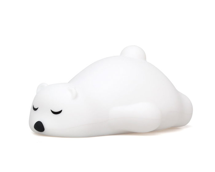 KioKids Luz Quitamiedos Recargable Oso Polar, Lámpara Táctil Infantil con 25h Autonomía, Luz Nocturna Suave para Bebés y Niños, Silicona Premium Blanca