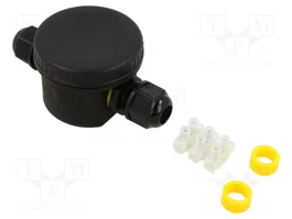 PLASTROL Caja de conexiones IP66 con abrazaderas, prensaestopas y tapa