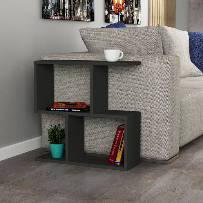 Hanah Home Mesa Auxiliar Mania Antracita 60x60x20cm | Diseño Moderno Elegante Hanah Home Mesa Auxiliar Mania Antracita 60x60x20cm | Diseño Moderno Elegante