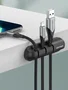 Vention KBTB0 Organizador de Cables en Espiral, 3 Puertos, Soporte Universal de Silicona Negro
