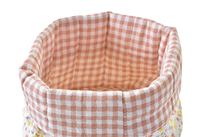 DKD Home Decor Cesta Shabby Vichy Sweet Verde Rojo 16 x 16 x 11 cm (6 Unidades)