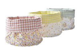 DKD Home Decor Cesta Shabby Vichy Sweet Verde Rojo 16 x 16 x 11 cm (6 Unidades)